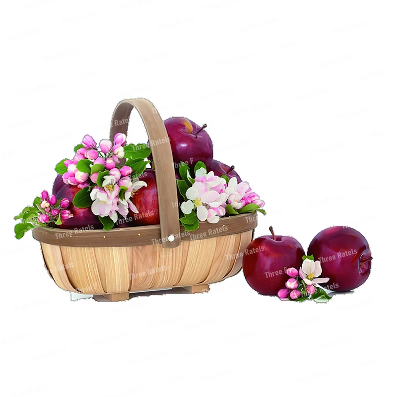 Pegatinas de pared autoadhesivas con forma de cesta de frutas de color pastoral Three Ratels CO39 para decoración de cocina y frigorífico