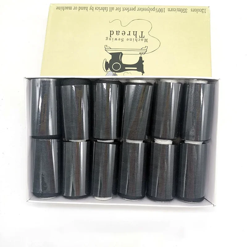 12Pcs 바느질 스레드 키트 폴리 에스터 스레드 스풀 당 380 야드 자수 스레드 DIY 공예 재봉틀에 대 한 보빈 스레드