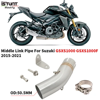Motorcycle Exhaust System Escape Moto Modified Link Pipe Connect 51mm Muffler Slip On For Suzuki GSXS1000 GSXS1000F 2015-2021
