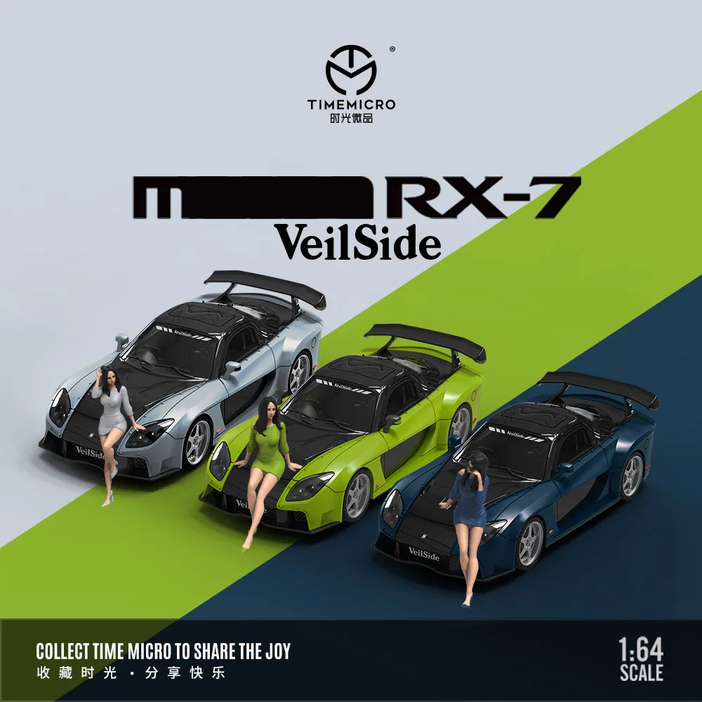 TimeMicro 1:64 RX-7 Veilside Black Silver Black Blue