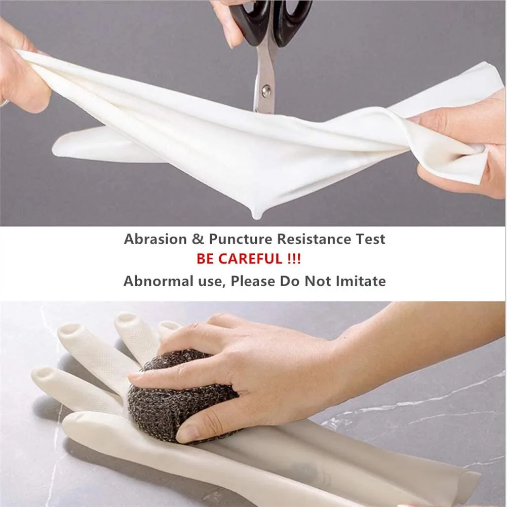 Dishwashing Cleaning Won't Break Gloves Waterproof Rubber Latex Gloves Kitchen Durable Cleaning Windows Housework Chores Tools