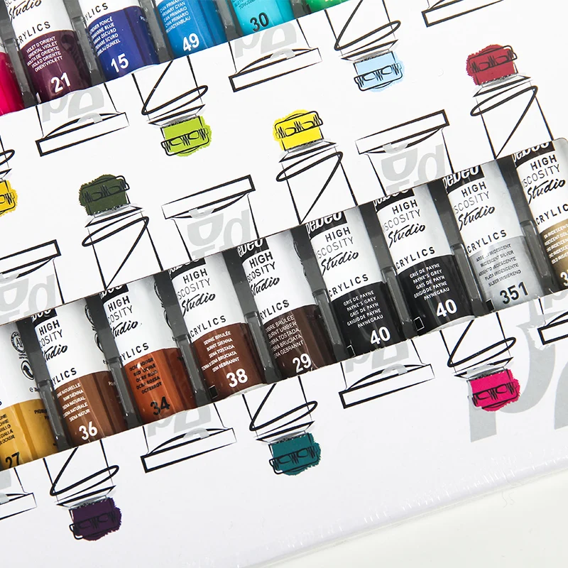 Winsor Newton Fine Acrylic Color Set 18 Colors Paints Artist