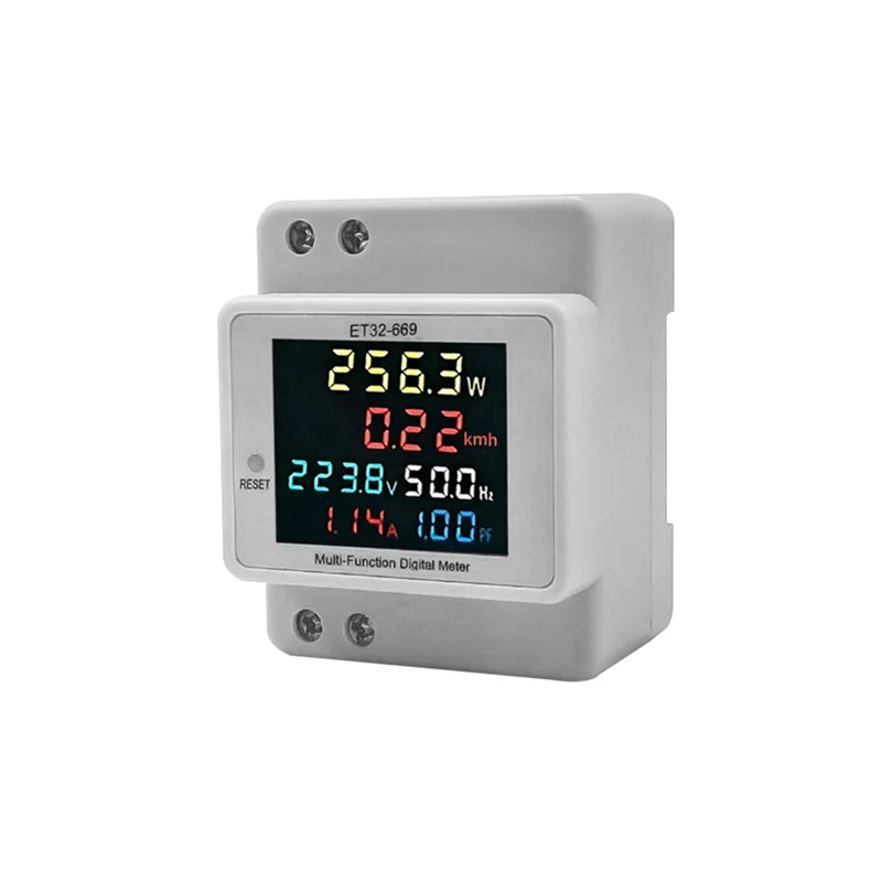 Intelligent Electricity Meter 220V Voltage Current Power Frequency Factor Meter Rail Type Meters