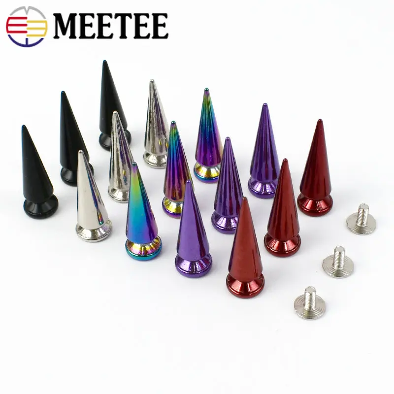 Punk Studs Rivets Spike Long Cone Studs With Pins for Sewing