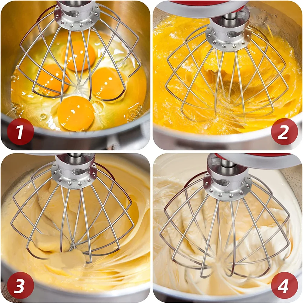 Stainless Steel Wire Whip K45WW Stainless Steel Wire Whip for KitchenAid Artisan Series Tilt-Head Mixer 4.5 & 5 Quart Bowl 6 Wire whisk Fits