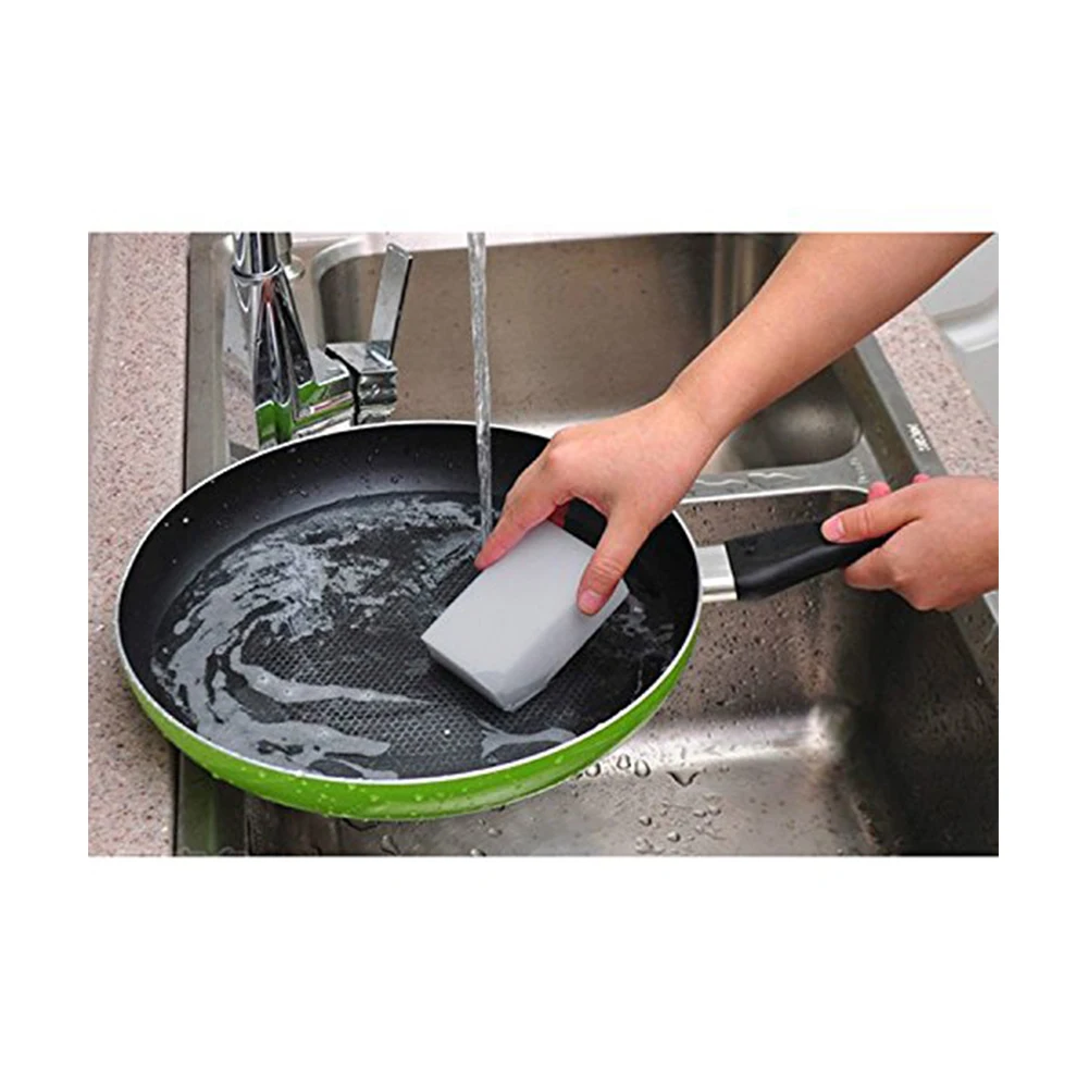 

10 Pcs Cleaning Sponge with Strong Cleaning Power Environment-Friendly Multi-Purpose Cuttable Sponge Gray
