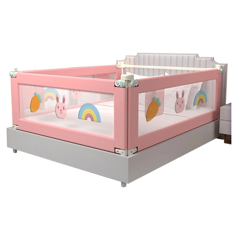 

Infant Children's Bed Barrier Fence Safety Pink Guardrail security foldable Baby home Gate crib adjustable Kids Rails