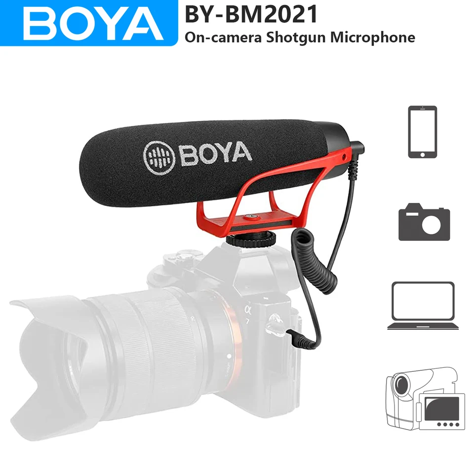 BOYA BY-BM2040 Professional Camera Microphone Super-Cardioid On-camera  Shotgun Microphone for Canon Nikon Sony