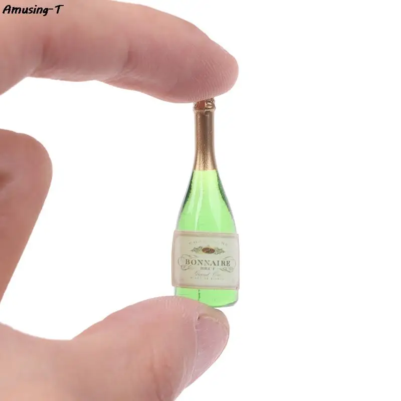 2pc Dollhouse Miniature Wine Drink mini Dollhouse Vitreous Champagne Bottles Glass Liquor Bottles For Dolls Kitchen Toy doll house toys,kitchen toys,pretend kitchen toys