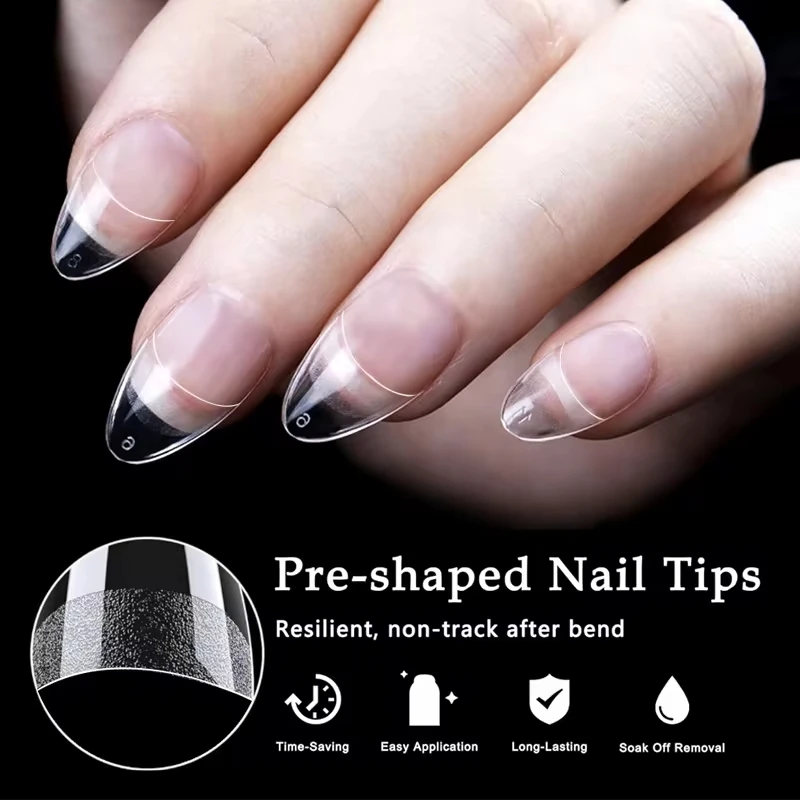 Professional Stiletto False Nails Matte Half Cover Nail Tips Box_voghion.com
