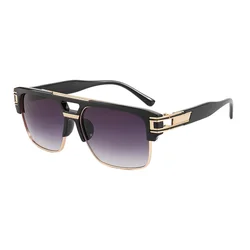 Vintage Luxury Square Retro Fashion Sunglasses for Men - UV400 Protection (Smoke Gradient)