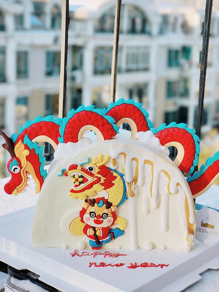 Chinese New Year Cake Topper for Spring Festival Cake Decoration Cupcake Toppers Party Supplies