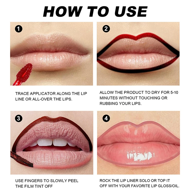 Lip Liner Lip Liner Pencil Lipliner Pencil Lipstick Set Lip Stain Lip Liner Set Lip Makeup Set Lipstick Pencil Matte Lip Liner Peel Off Tattoo Lipgloss Waterproof Velvet Lip Tint Red Brown Not Easy Fade Stain Outline Contour Cosmetic