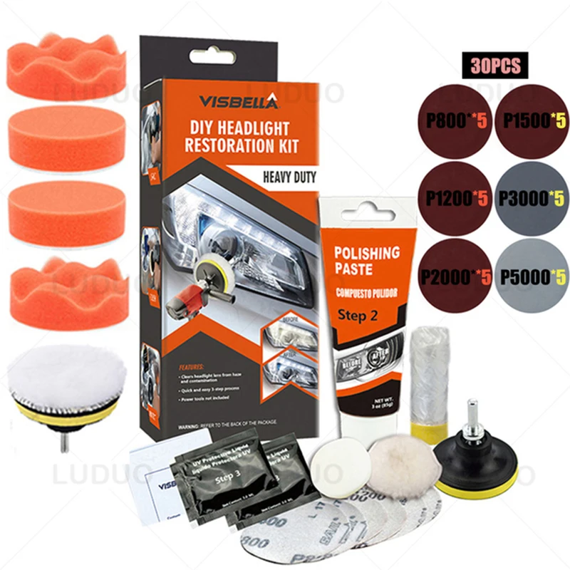 Car Headlight Restoration Kits Repair Polishing Scratch Remove