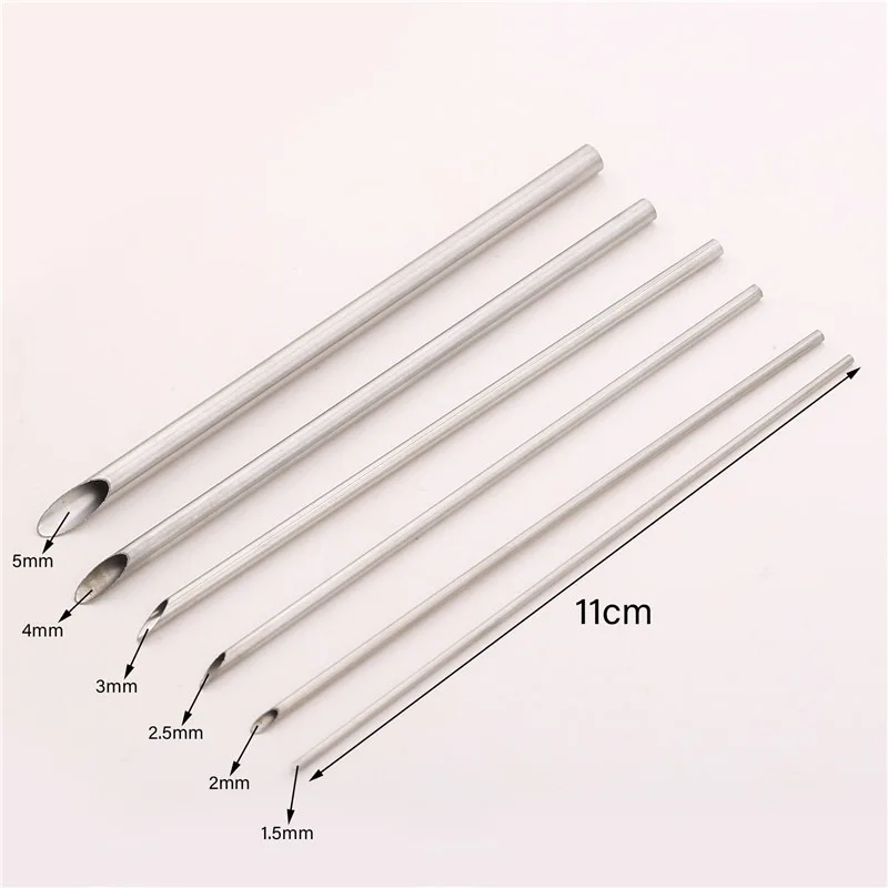 Stainless Steel Hole Puncher Carving Sculpture Modeling Pottery Cutting and Punching Ceramic Polymer Clay Tools 6 Pieces/set