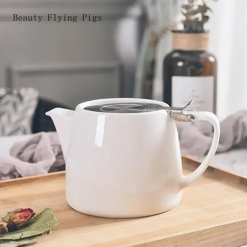Chinese Tea Set Porcelain Mini Teapot 2-3 Cups Stainless Steel Lid Extra-Fine Infuser 620ml China Made