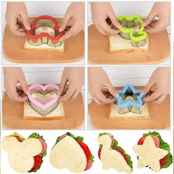 Hot Animal Dinosaur Star Heart Shape Stainless Steel Bread Mould Metal Cookie Cutters Mold Baking Sandwich Cutter Set for Kids 1