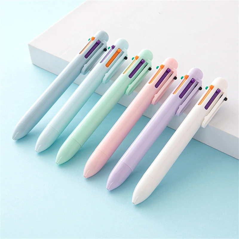 1pcs Bonbons Conception Multi Couleur Stylo À Bille Encre 0.5mm 6 En 1 Stylo  À Bille Roulante Spot Liner Marqueur Bureau École A7098 - Stylos À Bille -  AliExpress