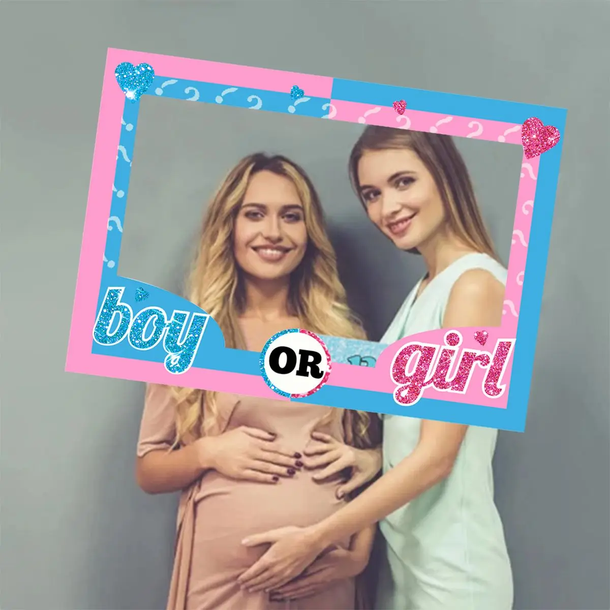 1pc Blue Pink Boy or Girl Photo Booth Props Frame Baby Shower Gender Reveal Birthday Gatherings Home DIY Decor Photography props
