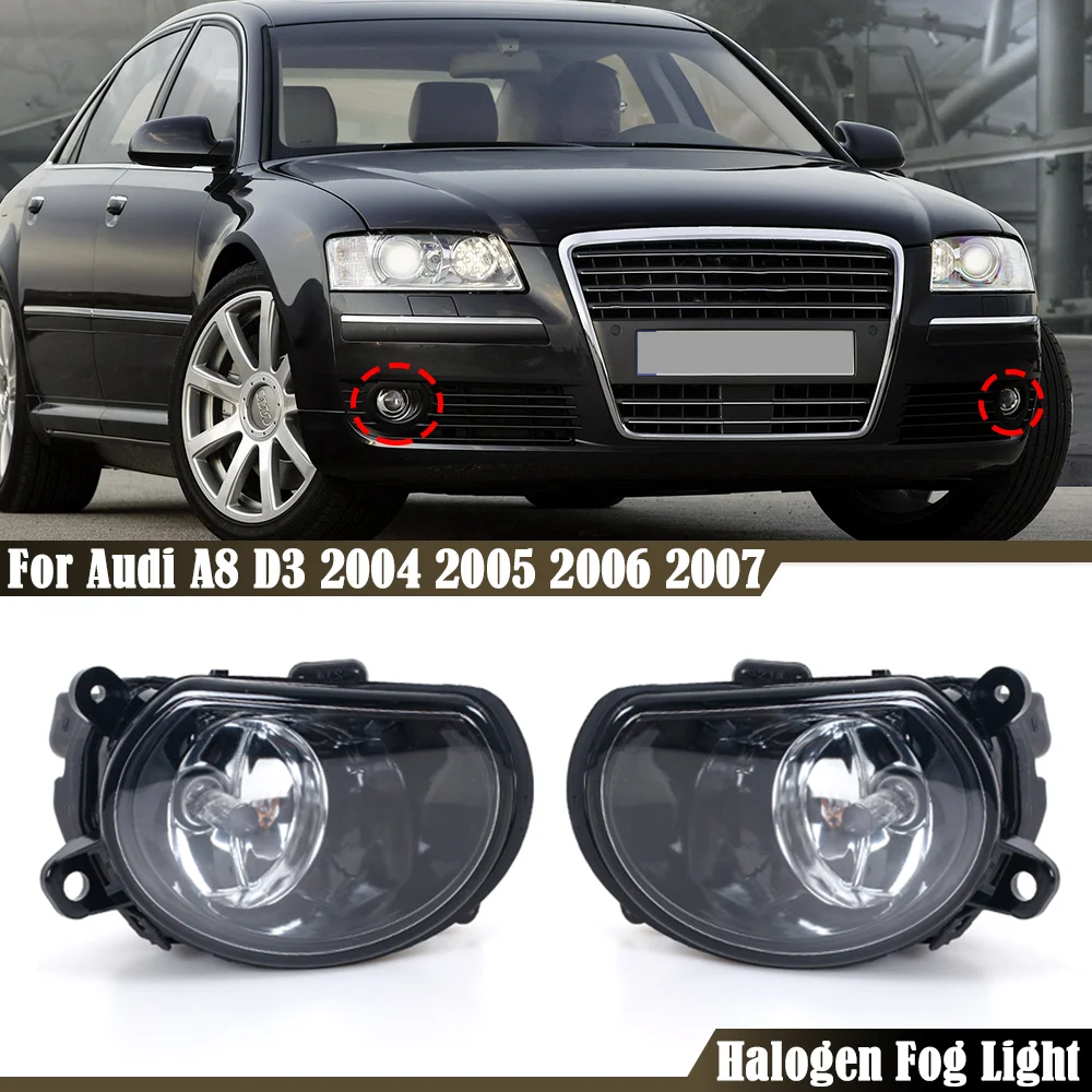 

Car Front Bumper Fog Light Lamp With Halogen Bulb For Audi A8 D3 2004 2005 2006 2007 4E0941699A 4E0941700A Car Accessories