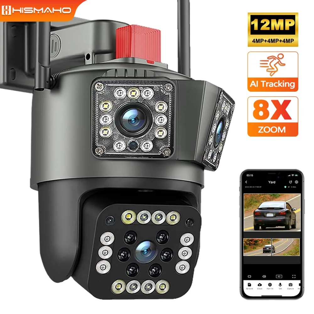 BESDER 야외 방수 IP 카메라, 4MP IR 나이트 비전, 멀티 뷰, 플러그 앤 플레이, 모션 감지 CCTV, 4K, 8MP, H.265 보안 카메라 