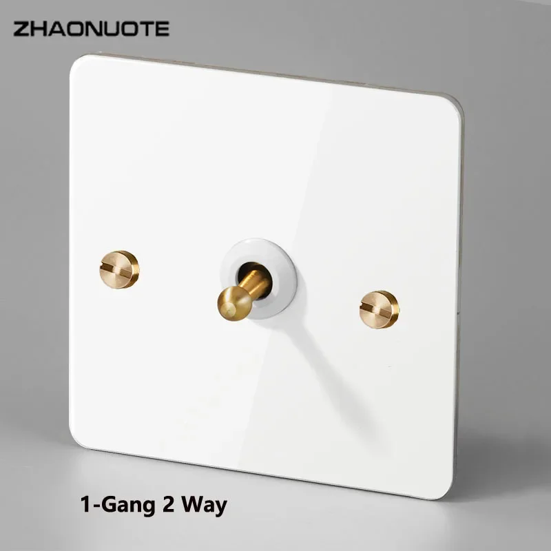 Interruptor de Alternância de Parede com Alavanca de Ouro 14 Gang Vias Interruptor Branco Painel de Aço Inoxidável Usb Soquete