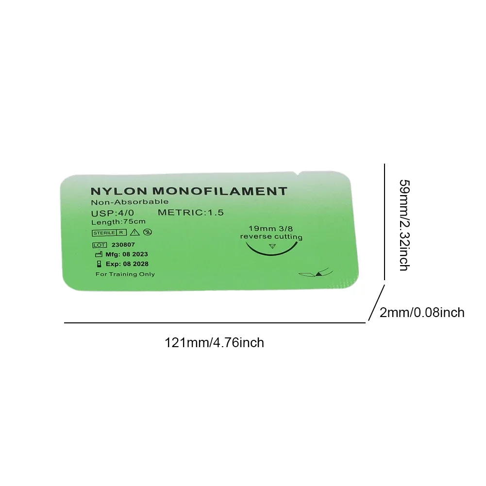 10-100Pcs 4/0 Medical Surgical Suture Nylon Silk Polypropylene Polyester Monofilament Thread Suture Suture Teaching Exercises