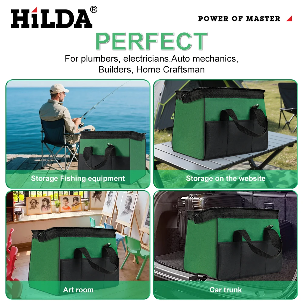 HILDA 휴대용 옥스포드 두꺼운 목공 보관용 핸드백 공구 가방 다기능 강력 내구성 가방