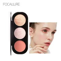 Wholesale FOCALLURE Pigment Blush Peach Palette Makeup Mineral Nourishing Cheek Tint Face Contour Blusher Powder Cream Cosmetics 1