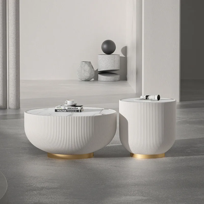 Tv Side Table Living Room Small Round Low Loft Coffee Table Portable