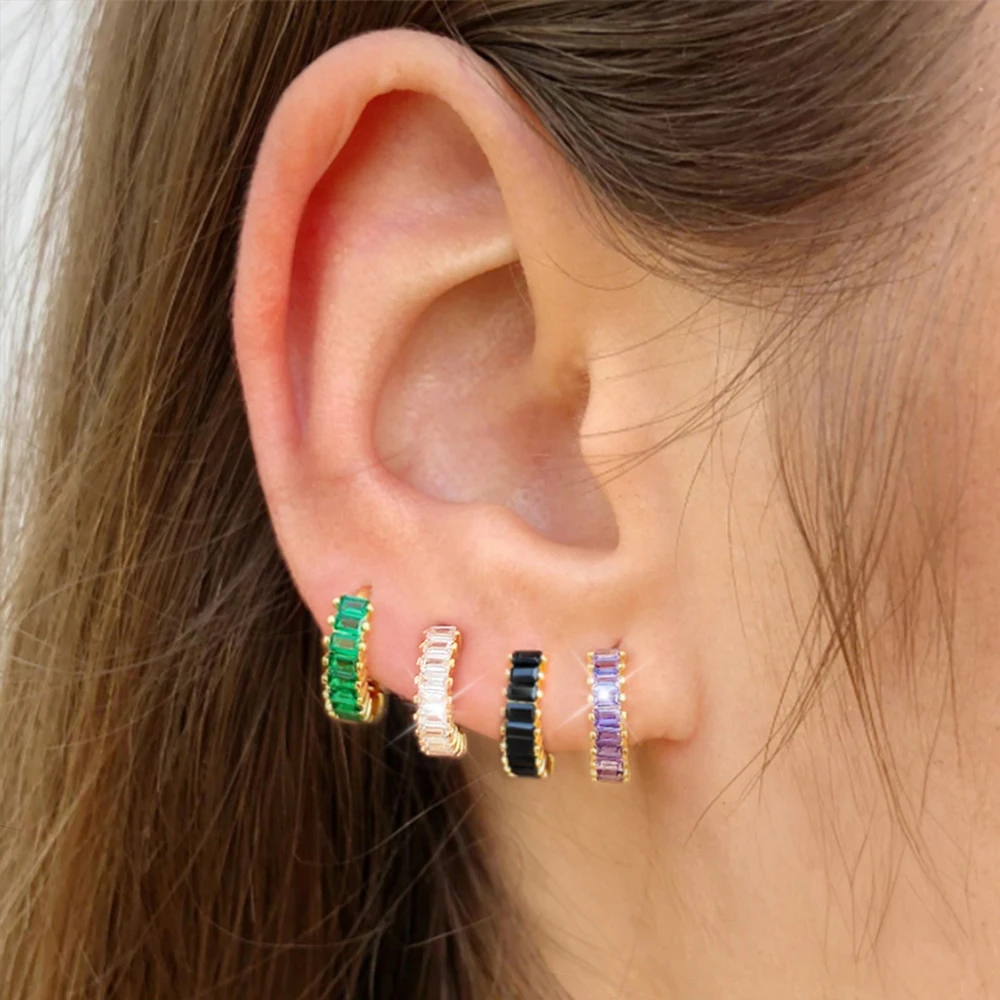 Boucles d'oreilles créoles ovales géométriques en argent regardé 925 pour femmes, style métal simple, poignées amovibles