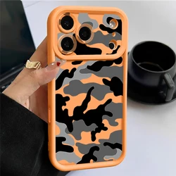 Camouflage Pattern Shockproof Soft TPU Silicone Phone Case Cover - iPhone 18 Pro (A450 Orange)
