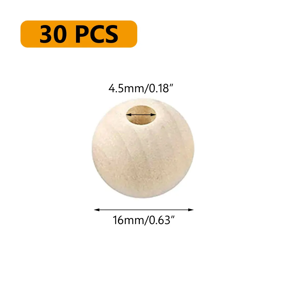 Craftdady 200 Cuentas De Madera Redondas Naturales De 0.394