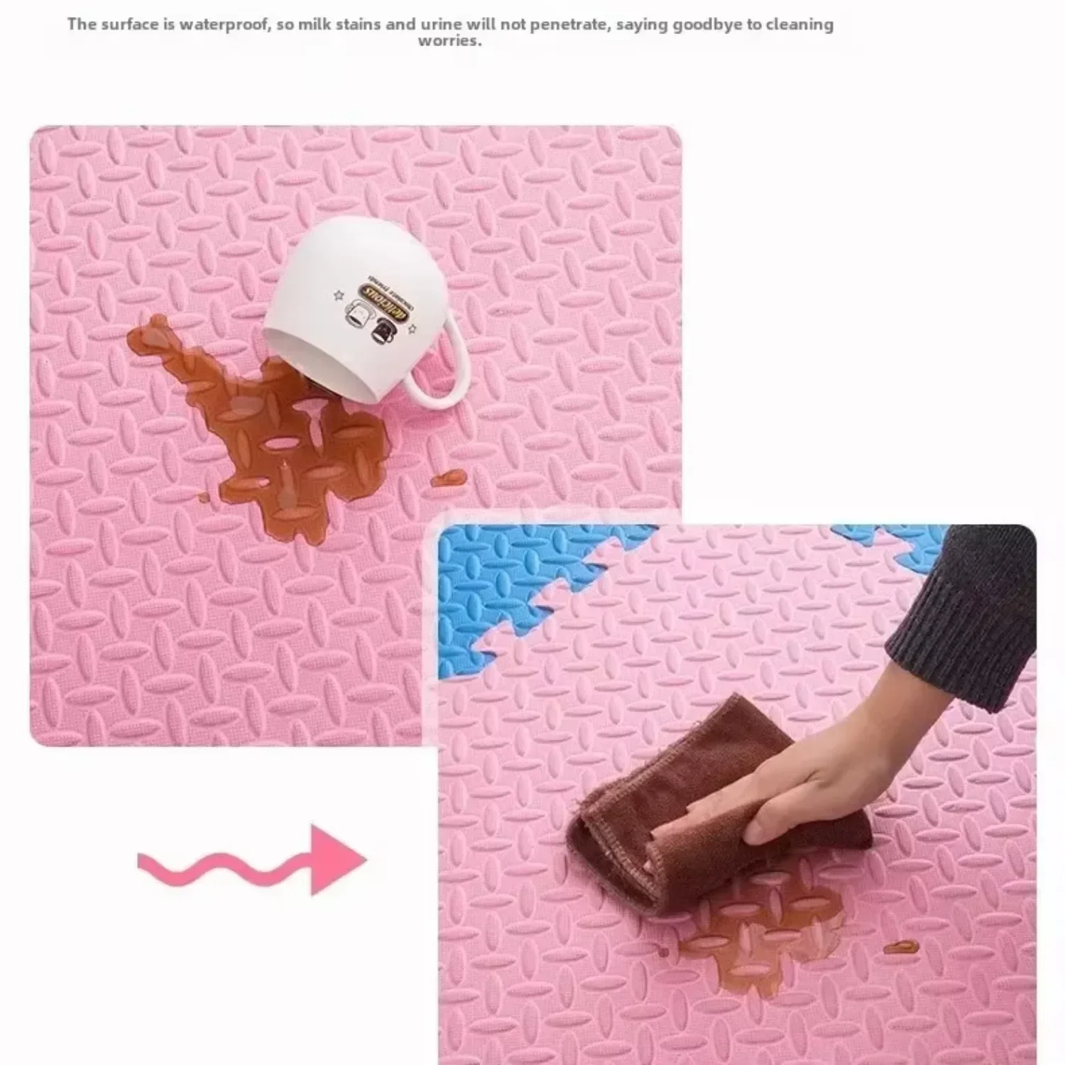 8 Pieces of Baby Game Stitching Mats Children's Anti-fall Foam Carpet 2.5CM Thickened Suitable for Children's Room Play Area Gym
