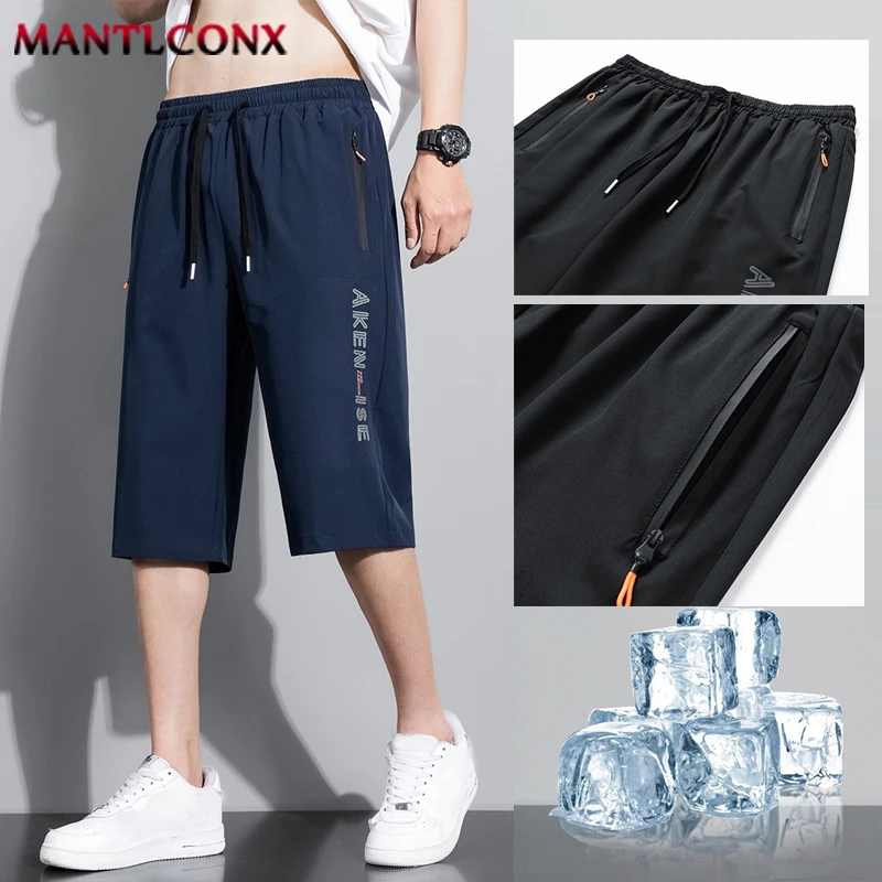 New Fashion Sports Shorts Men Elastic Waist Shorts Male Breathable Quick Dry Comfortable Men's Short Pants Men Bottom Black XXXL 6