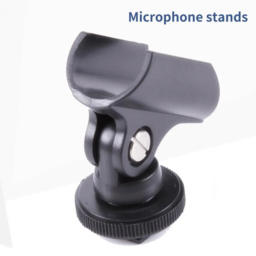 ABS Microphone Holder Portable Easy Installation Practical Desk Rotatable Handheld Microphone Riser with Hot Shoe