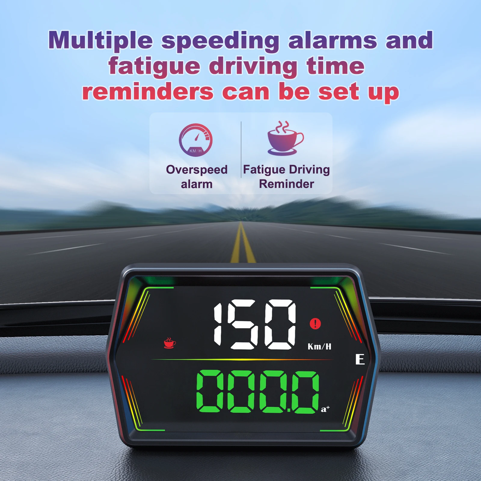 HUD G21 Pantalla de Proyección Head-up para Coche, Velocímetro Digital con Fuente Grande, Brújula, Hora, Advertencia de Exceso de Velocidad, Proyector para Parabrisas para Todos los Vehículos 1