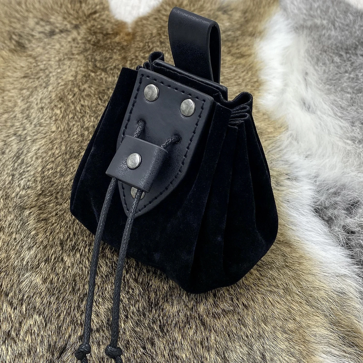Medieval Faux Leather Drawstring Pouch Retro Nordic Portable Coin Purse Vintage Belt Pouch Dice Bag LARP Ren Faire Accessori coin purse,coin wallet,change bag