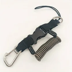 Enhanced Diving Safety Lanyard with Quick Release and Stainless Steel Spring Coil (BLACK)