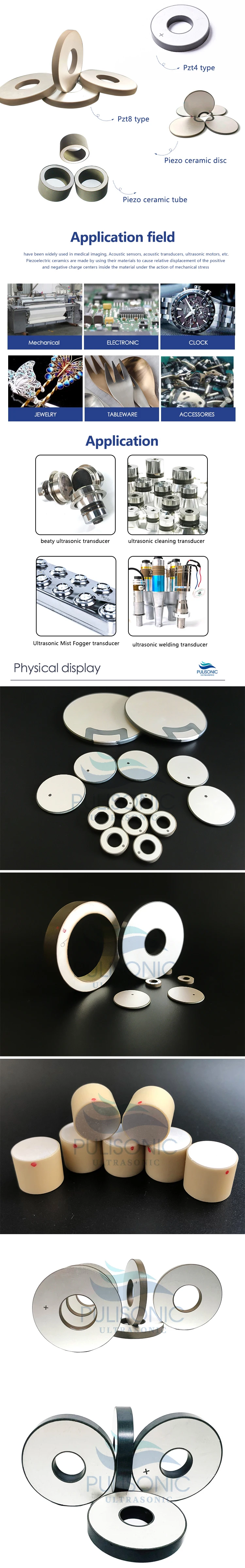 Description Picture 2 of item50*17*6.5mm Precision Piezoelectric Ceramic Rings for Ultrasonic Transducer and Converter Assembly