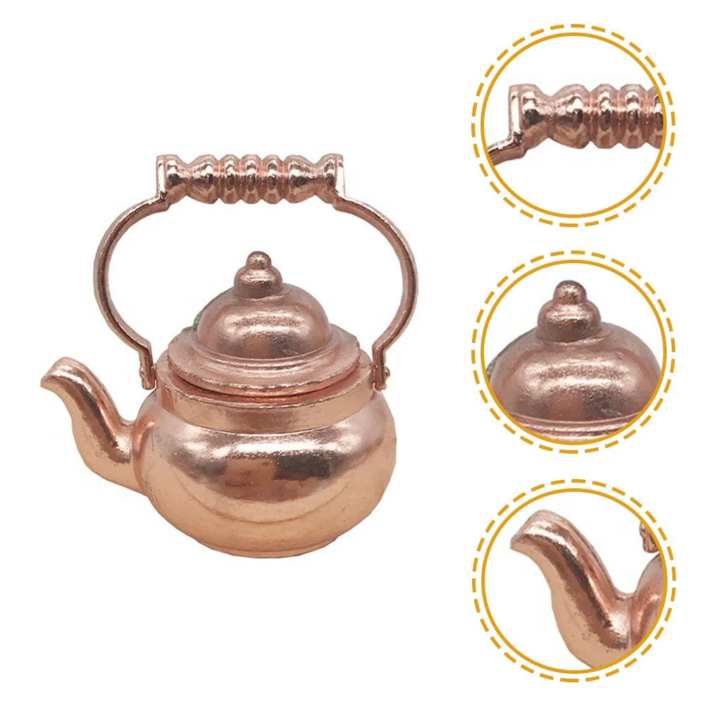 

Decorate Kettle Model Child Mini Realistic Tableware Alloy Miniature Teapot Toy