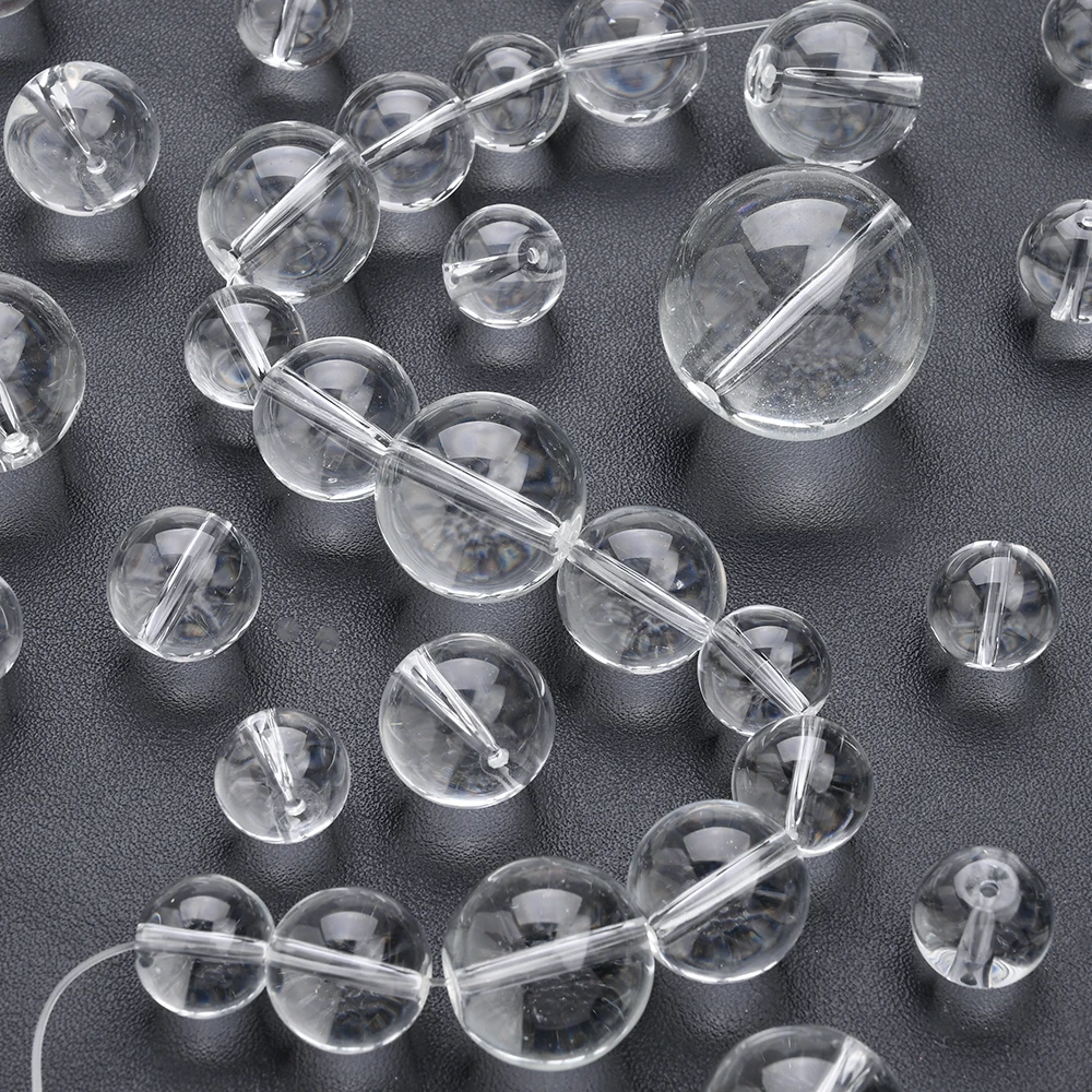 14-30MM Transparente Runde Glasperlen Glatte Lose Abstandsperlen für Schmuckherstellung DIY Armbänder Halsketten Ohrringe – Detail 5