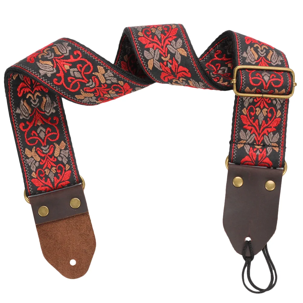 

Embroidered Guitar Strap Classical Bass Replacement Part Guitar+strap Folk Nylon Holding