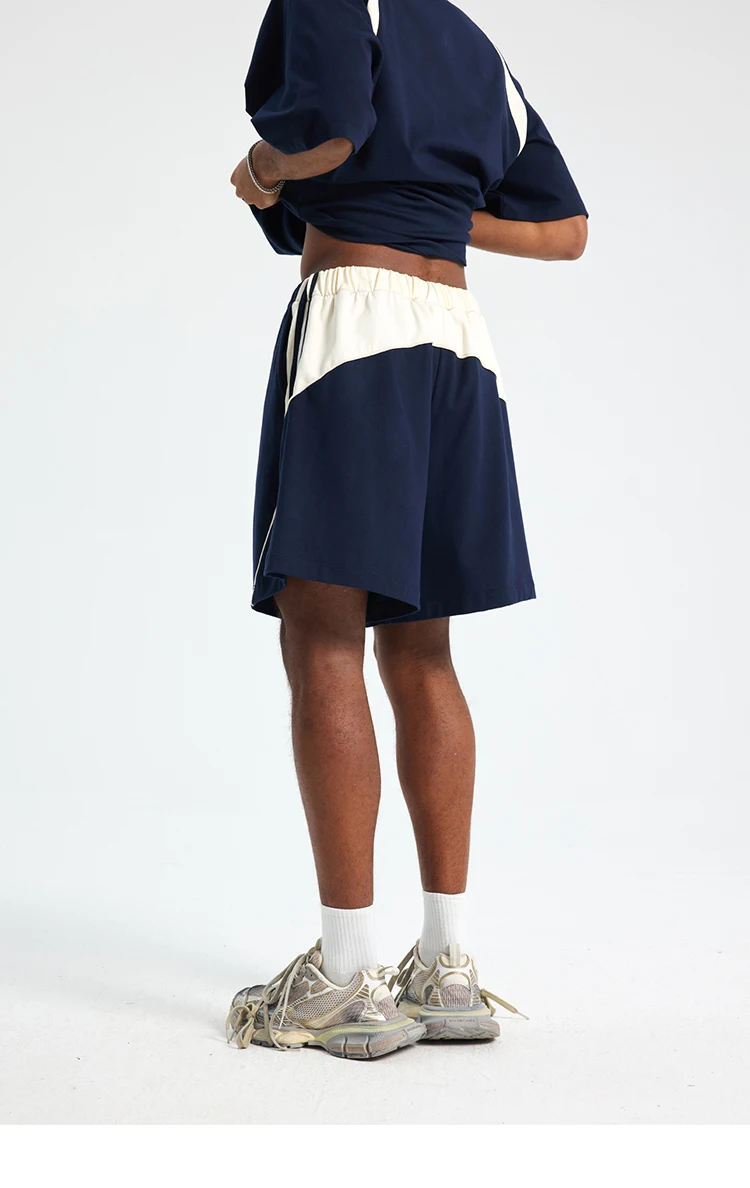 Side-Stripe Patchwork Track Shorts Se3a0c8737b5f48aea41960b836da7f10c