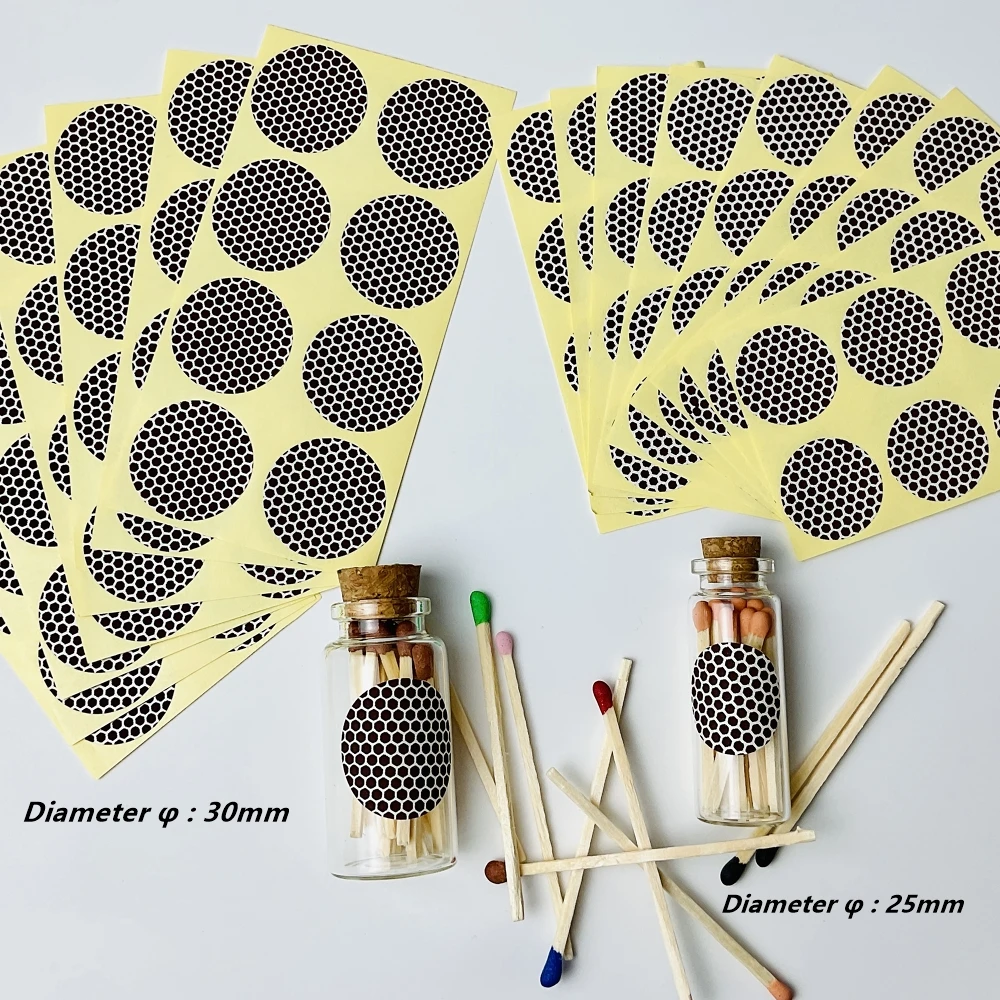 Drop-ship Business Homemade Strike Sticker Bottles Label for Matches with Multiple Shape Paper Candle Accessory Home Decoration