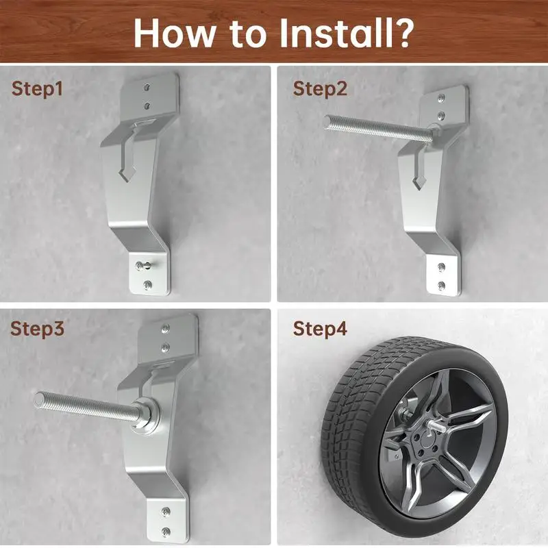 Wall Mount Spare Tire Carrier For Trailer Vehicles Wheel Tire Bracket Holder Tire Carrier Wall Mount For Vehicle Auto Accessory