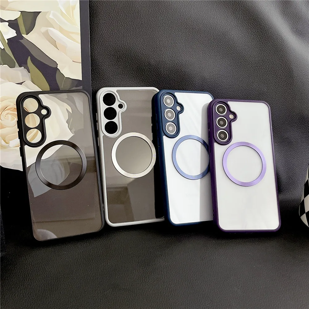 Clear Magnetic Wireless Charging Hard Acrylic Armor Case