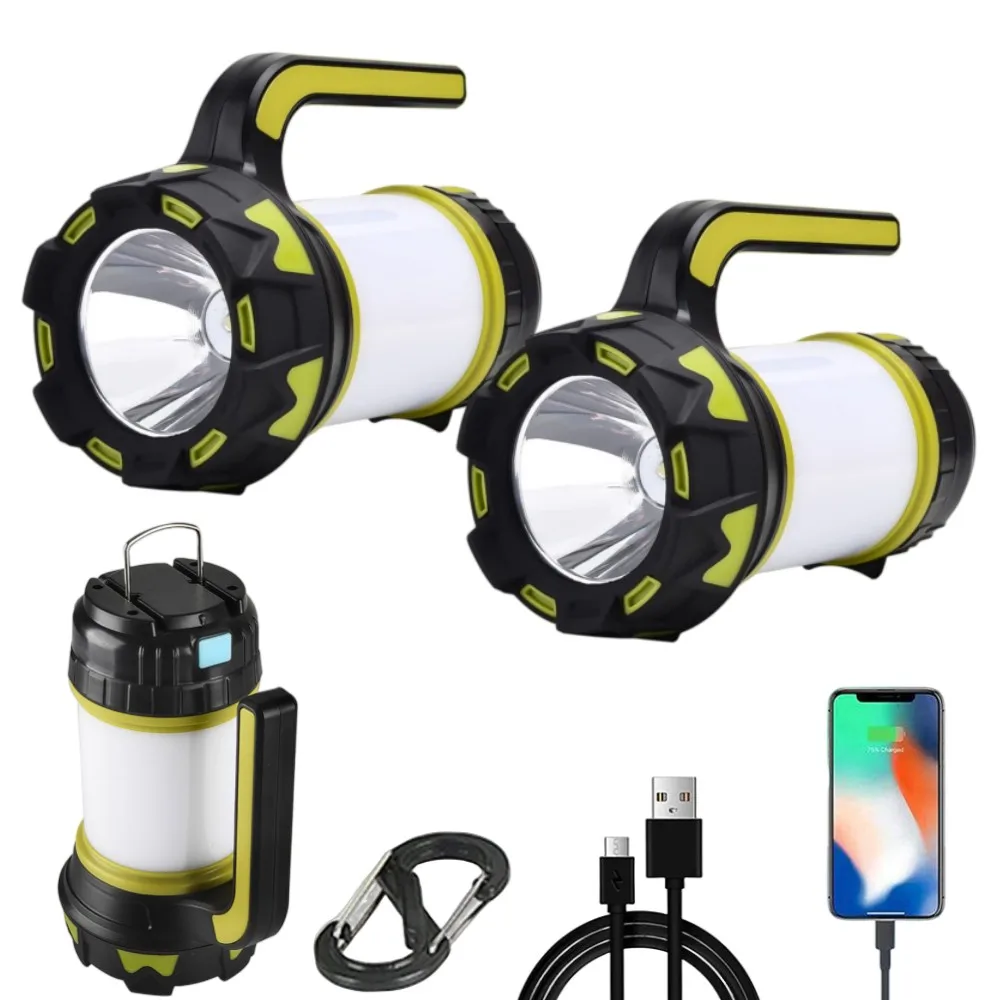 

USB Rechargeable LED Emergency Lights House Outdoor Flashlight Portable Lanterns Emergency Lamp Lantern BBQ T6 LED Camping Light