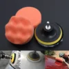 5Pcs/Set 4” Gross Polishing Buffing Pad Kit Tool With Drill Adapter Car Polisher Buffer Widely Use  Car Accessories 6