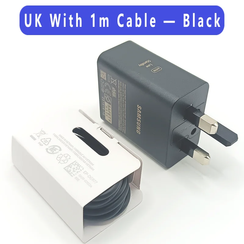 Samsung 60W UK Plug PD Charger - Original Type C Super Fast Charge Adapter